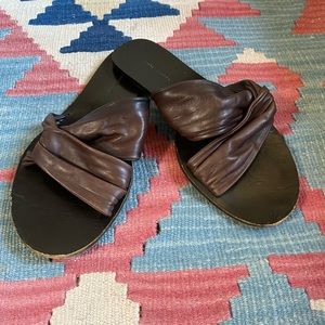 Bottega Veneta Brown leather slides 36 1/2 size 6